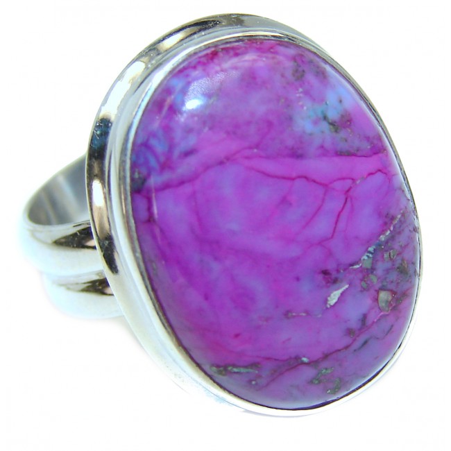 Purple Turquoise .925 Sterling Silver handcrafted ring; s. 8 3/4