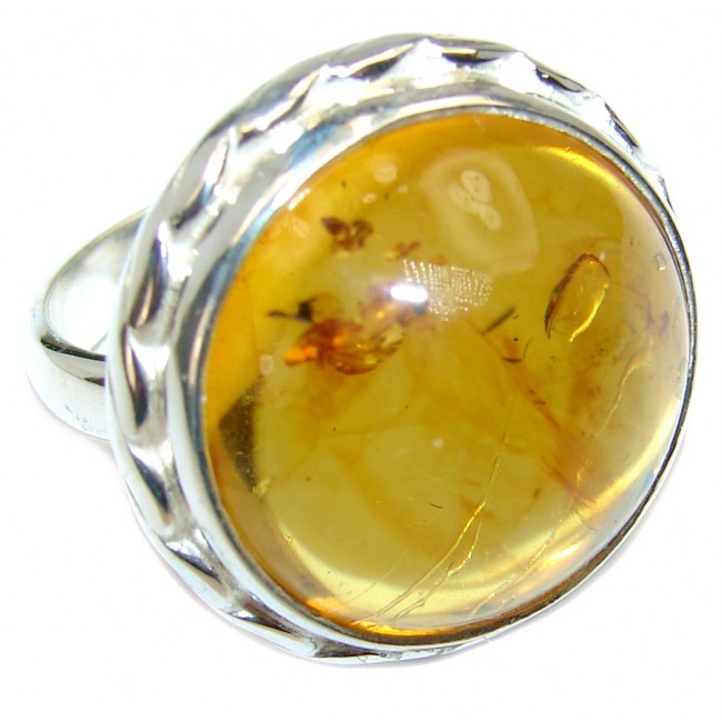 Excellent quality Baltic Amber .925 Sterling Silver handcrafted Ring s. 8