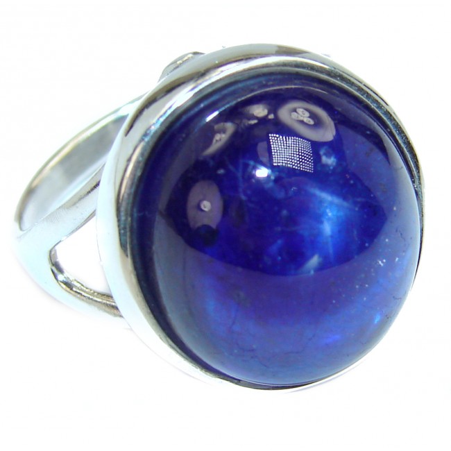 Royal quality unique Sapphire .925 Sterling Silver handcrafted Ring size 9 1/2