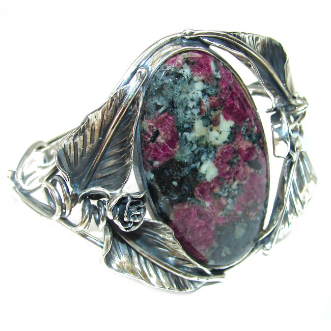 One of the kind GENUINE Eudialyte .925 Sterling Silver handcrafted Bracelet