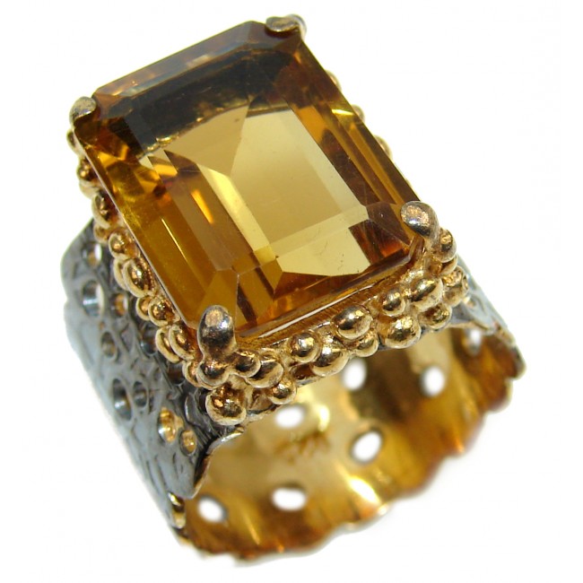 Awesome Natural Smoky Topaz .925 Silver Ring size 6