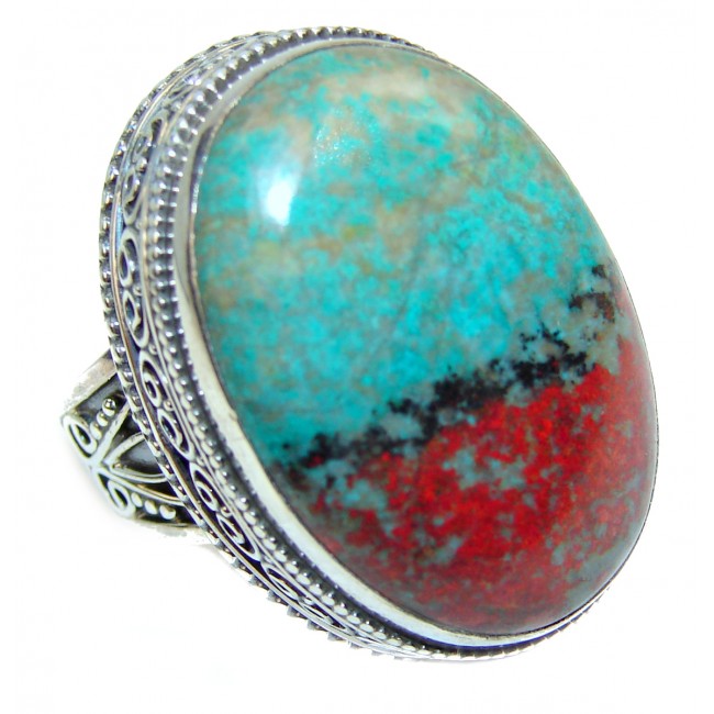 huge Sonora Jasper .925 Sterling Silver handcrafted Ring size 7