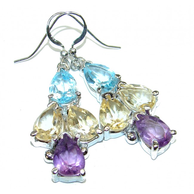 Authentic Multigem .925 Sterling Silver brilliantly handcrafted earrings