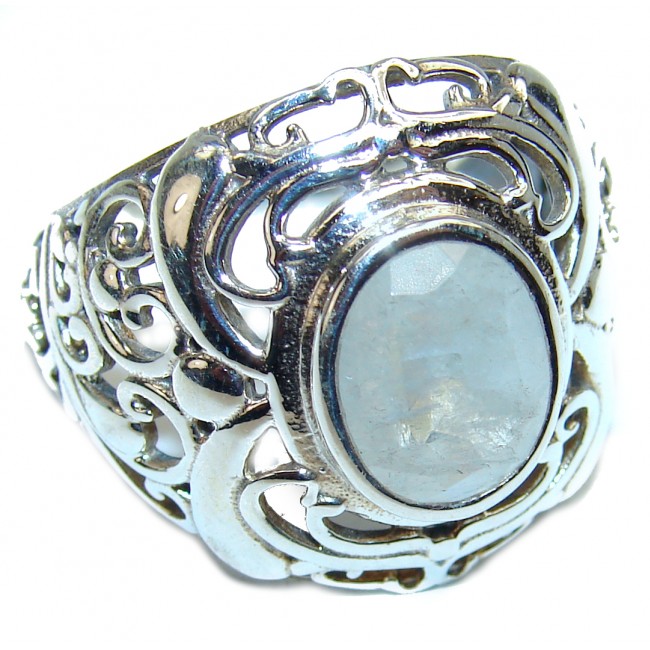 Special Fire Moonstone .925 Sterling Silver handmade ring s. 10