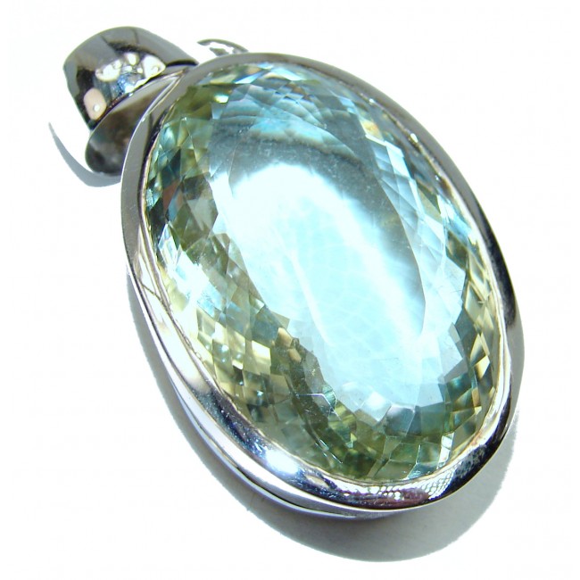 Amazing Green Quartz .925 Sterling Silver handcrafted pendant