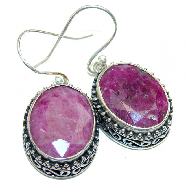Incredible Ruby .925 Sterling Silver handcrafted earrings