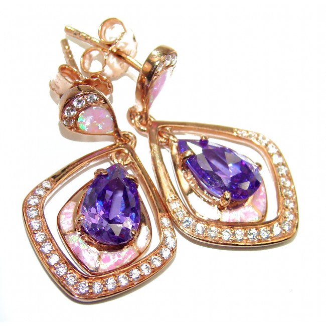 Exclusive Amethyst Opal .925 Sterling Silver handcrafted Earrings