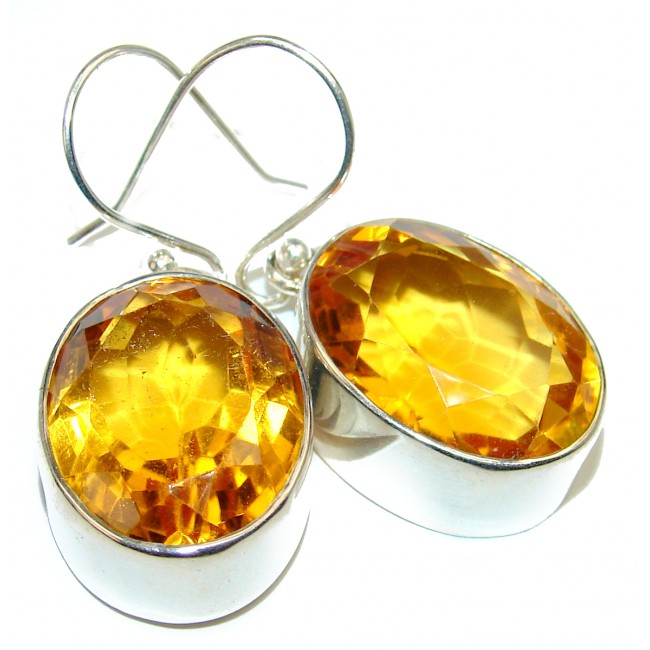 Yellow Topaz .925 Sterling Silver handcrafted incredible earrings