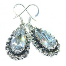 White Topaz  .925 Sterling Silver handcrafted incredible earrings