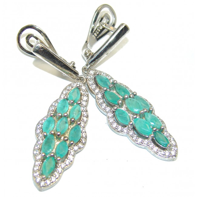 Sublime Orange Emerald .925 Sterling Silver handmade earrings