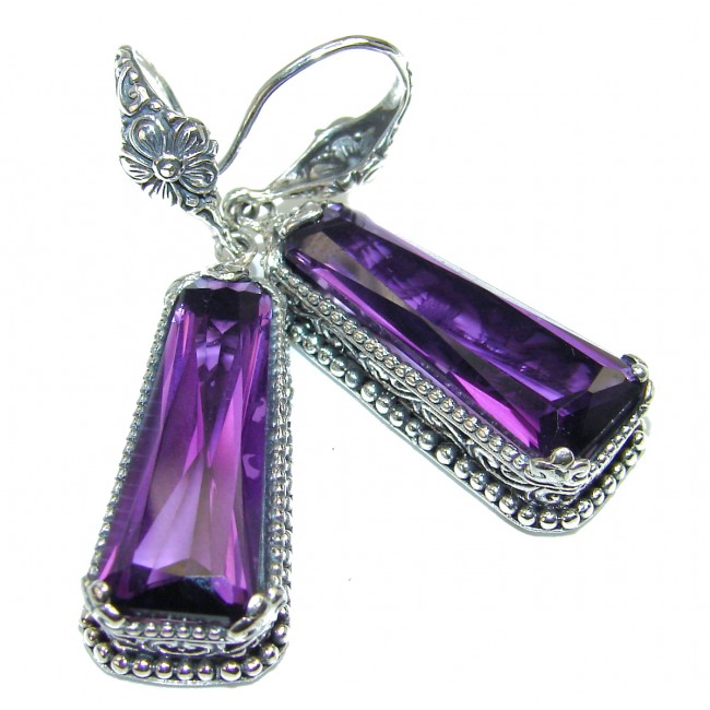 Rare Perception Amethyst .925 Sterling Silver handcrafted earrings