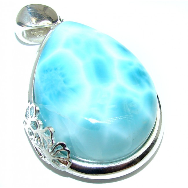 My own piece of haven Precious Blue Larimar .925 Sterling Silver handmade pendant