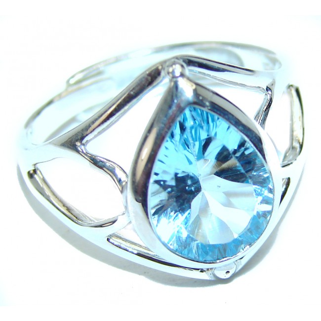 Swiss Blue Topaz .925 Sterling Silver handmade Ring size 10 1/4