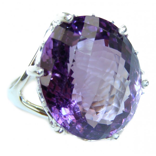 Purple Beauty 32.5 carat authentic Amethyst .925 Sterling Silver Ring size 8
