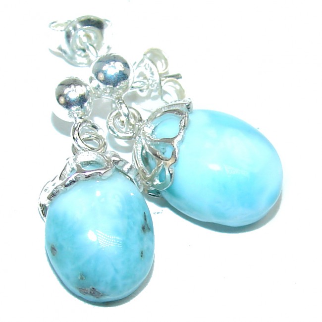 Posh Blue Larimar .925 Sterling Silver earrings