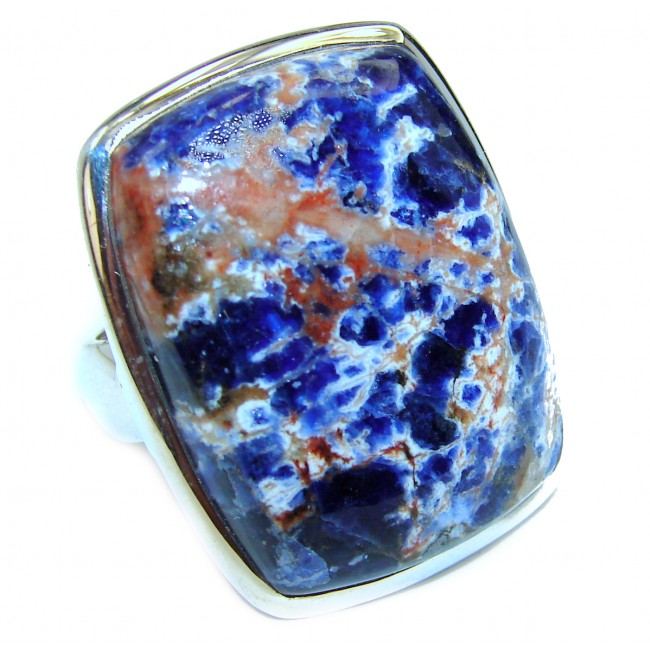 Natural Blue Sodalite Sterling Silver Ring s. 8 1/4