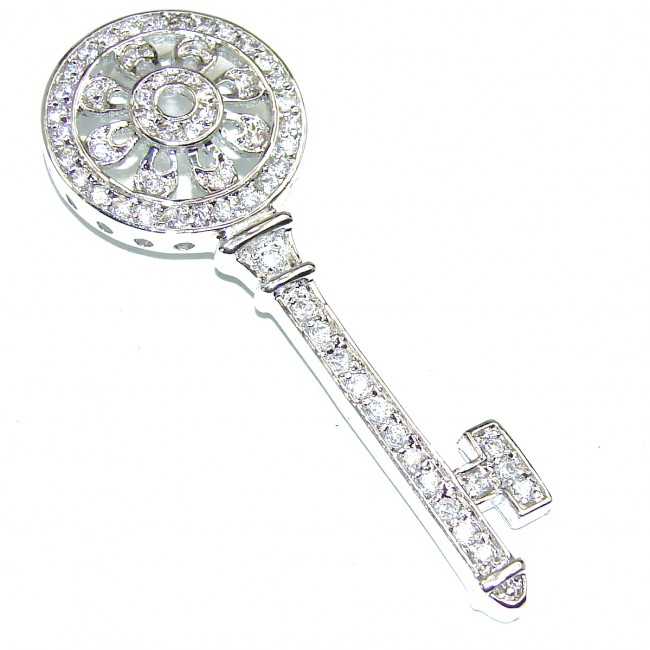 Special Key White Topaz .925 Sterling Silver Pendant