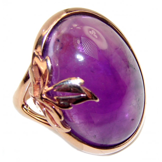 Purple Beauty 10.5 carat Amethyst 18K Rose Gold over .925 Sterling Silver Ring size 6 3/4