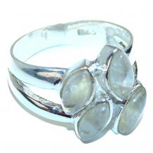 Best quality Genuine Fire Moonstone  .925 Sterling Silver handcrafted  ring size 8
