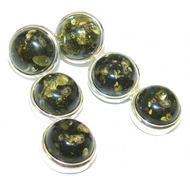 Green Baltic Amber .925 Sterling Silver earrings