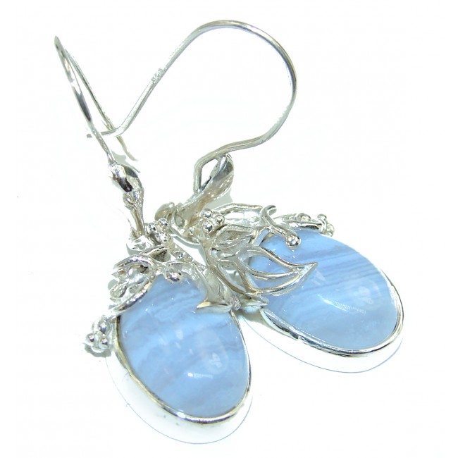 Sublime Blue Lace Agate .925 Sterling Silver handmade earrings