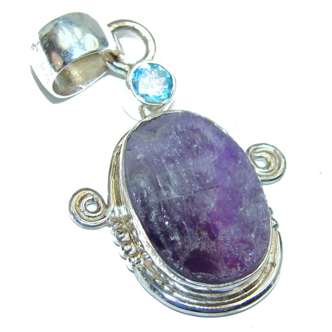 Rough Amethyst 18k Gold Rhodium over .925 Sterling Silver Pendant