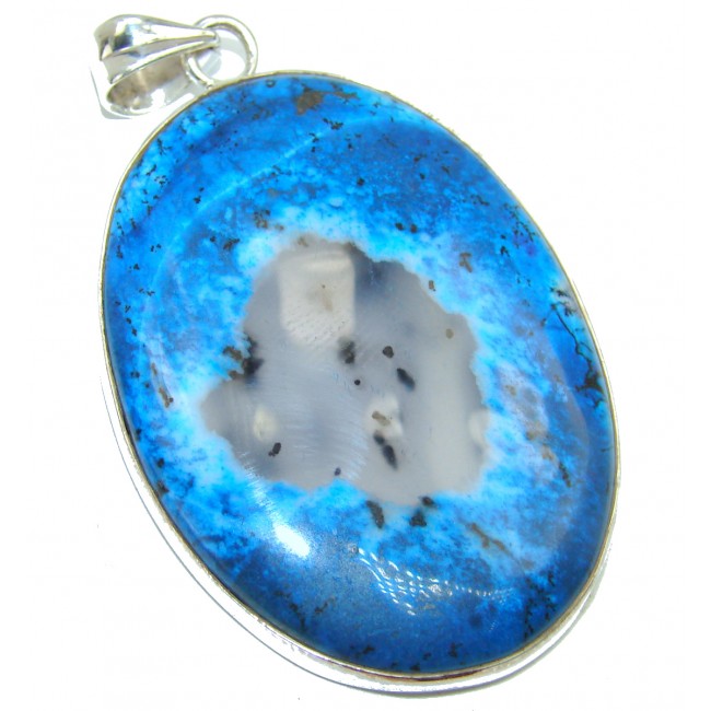 Perfect quality blue Dendritic Agate .925 Sterling Silver handmade Pendant