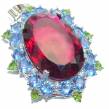 Incredible Red Topaz .925  Sterling Silver handmade Pendant
