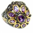 Purple Beauty  authentic Amethyst  black rhodium over .925 Sterling Silver Ring size 7 1/4