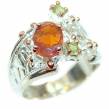 Excellent quality Mexican Opal .925 Sterling Silver handcrafted Ring size 8