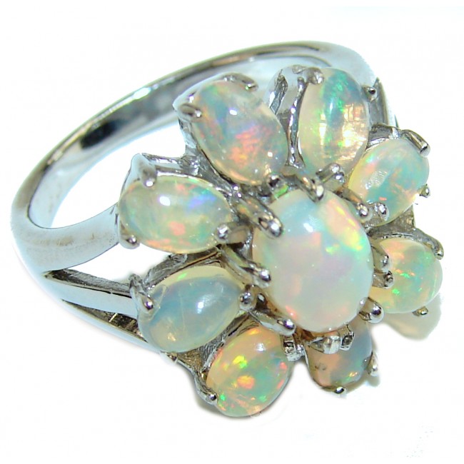 Dare to Dazzle Genuine Ethiopian Opal .925 Sterling Silver handmade Ring size 9