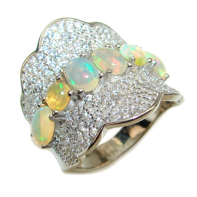 Excellent quality Ethiopian Opal .925 Sterling Silver handcrafted Ring size 5 1/2