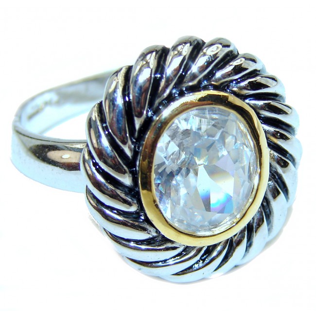 White Topaz .925 Sterling Silver Cocktail Ring s. 9