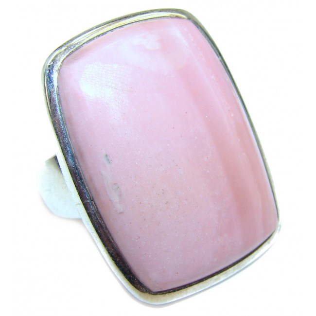 Pink Opal .925 Sterling Silver handcrafted ring size 8