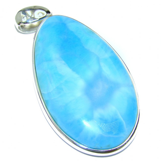 Blue Island genuine Blue Larimar .925 Sterling Silver handmade pendant