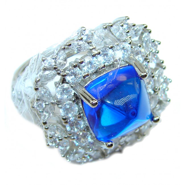 Swiss Blue Topaz .925 Sterling Silver handmade Ring size 6 1/2