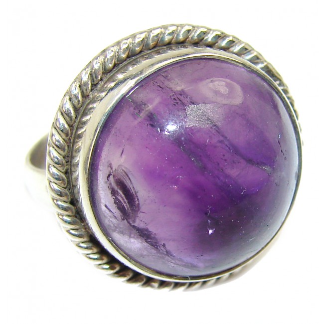 Purple Beauty 12.5 carat authentic Amethyst .925 Sterling Silver Ring size 8