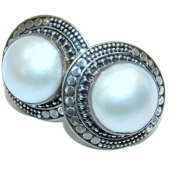 Pearl Ruby 14K Gold over .925 Sterling Silver handmade earrings