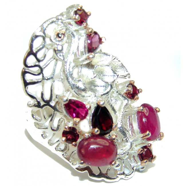 Flamingo Ruby .925 Sterling Silver Ring size 7