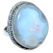 Great  Crazy Lace Agate .925 handcrafted Sterling Silver Ring s. 10