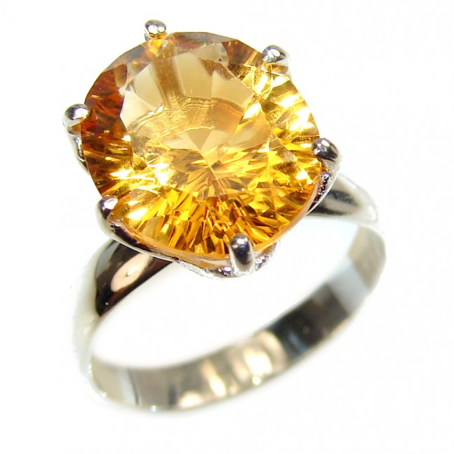 Vintage Style Citrine .925 Sterling Silver handmade Ring s. 4