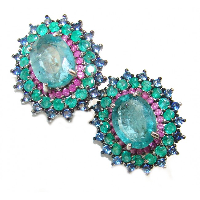 Sublime Emerald .925 Sterling Silver handmade earrings