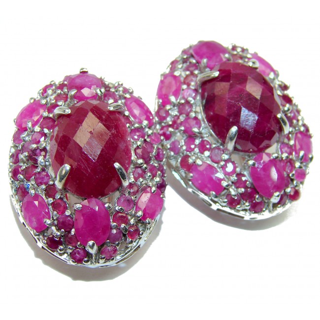 Vintage Design authentic Ruby .925 Sterling Silver Spectacular earrings