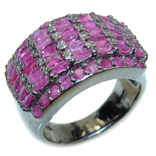Real Beauty Ruby black rhodium over .925 Sterling Silver Ring size 8 1/4