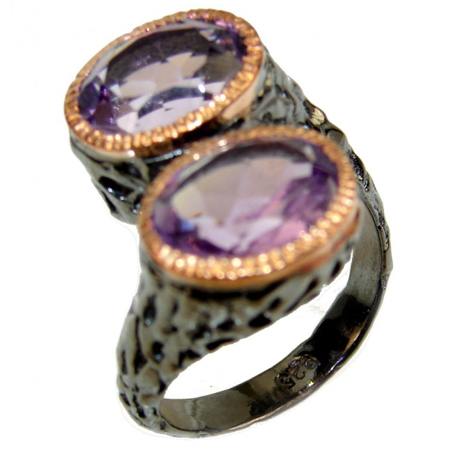 Purple Beauty authentic Amethyst 14K Gold over .925 Sterling Silver Ring size 8