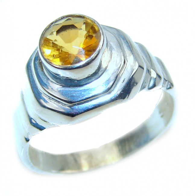 Vintage Style Citrine .925 Sterling Silver handmade Ring s. 8 3/4