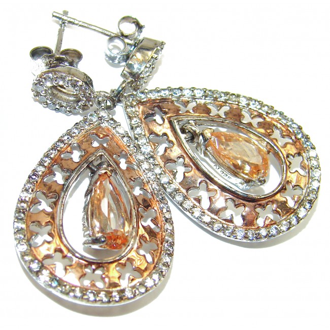 Delicate Golden Topaz .925 Sterling Silver earrings