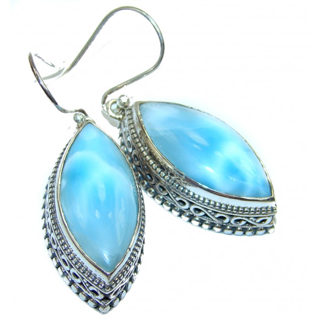 Blue Larimar .925 Sterling Silver stud earrings