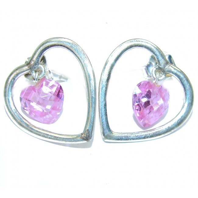 Pink Topaz .925 Sterling Silver handcrafted earrings