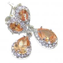 Luxurious Style Natural Citrine .925 Sterling Silver handmade  earrings